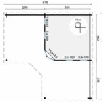 Plattegrond Blokhut - Tuinhuis Jutka met Overkapping