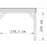 Zijaanzicht Overkapping Plat dak Premium 1400 x 310 cm