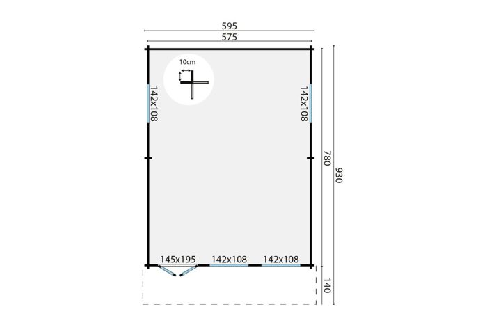 Blokhut Ballyragget plattegrond