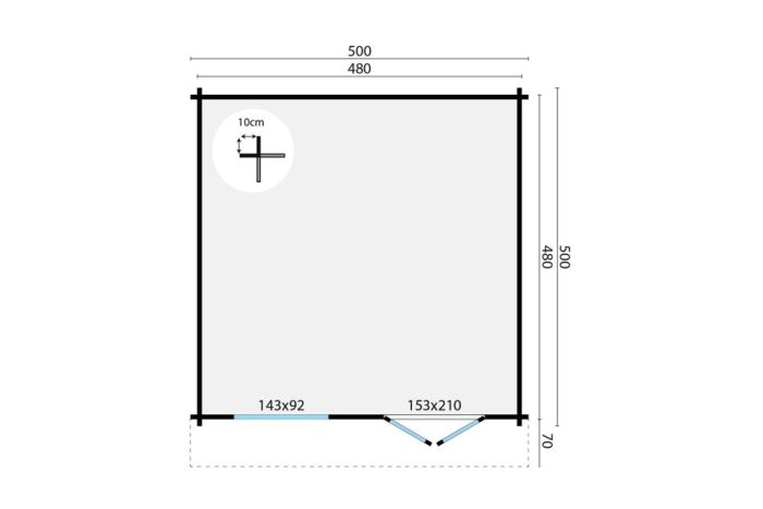 Blokhut Dingle plattegrond