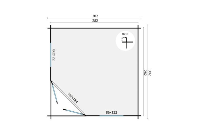 Blokhut Emma plattegrond