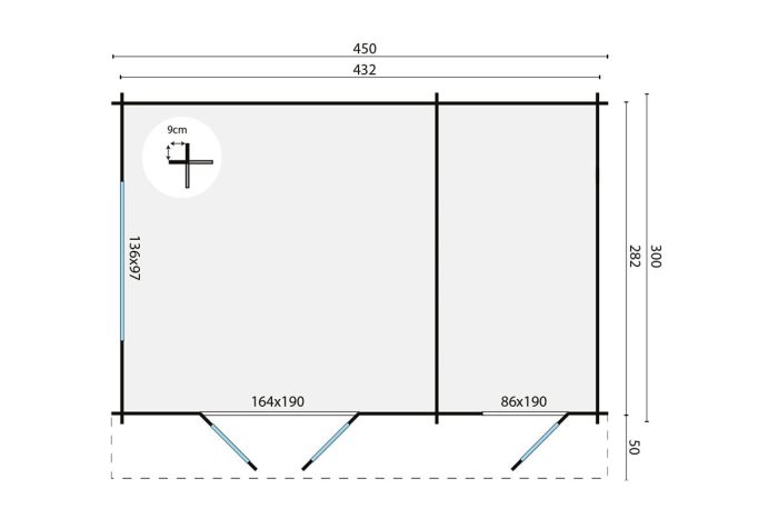Blokhut Fraga plattegrond