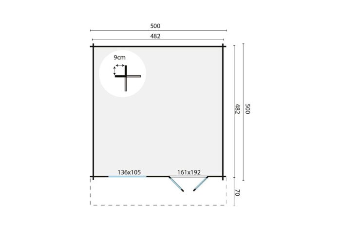 Blokhut Hendrick plattegrond
