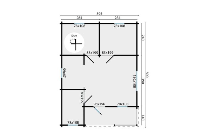Blokhut Kay plattegrond