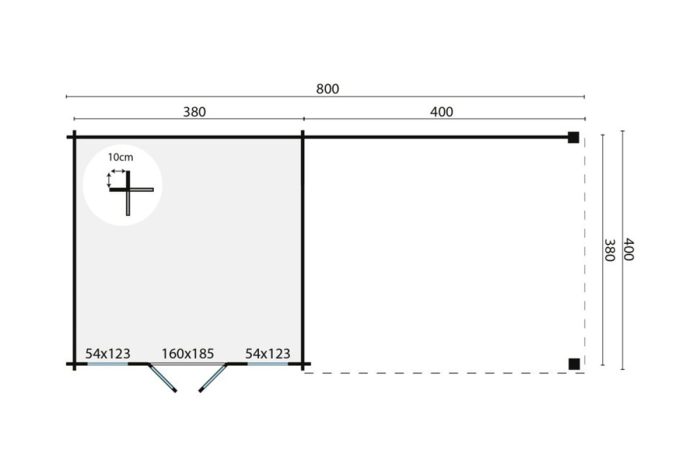Blokhut Kwaspa plattegrond