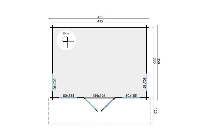 Blokhut Lory plattegrond