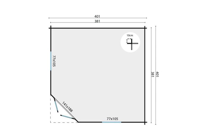 Blokhut Lotte plattegrond
