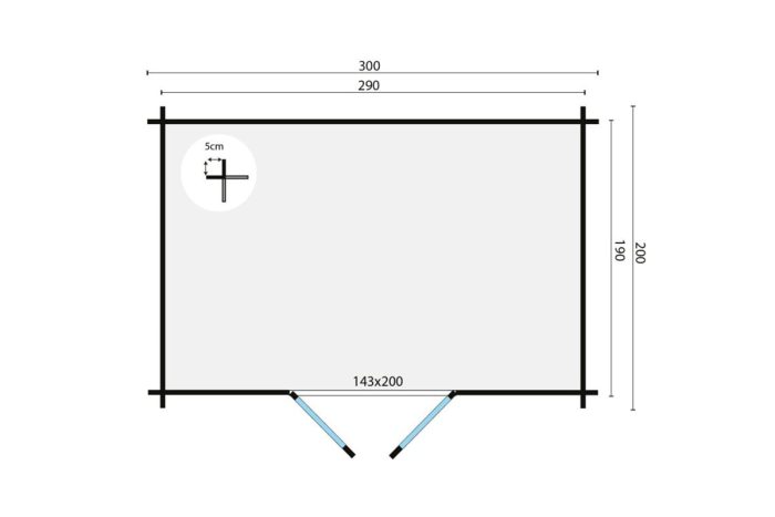 Blokhut Minimodern plattegrond
