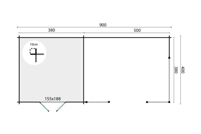 Blokhut Mokka plattegrond