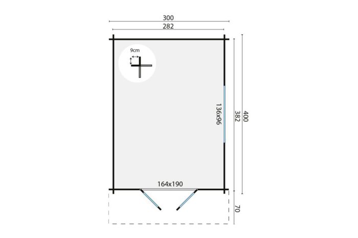 Blokhut Pamplona plattegrond