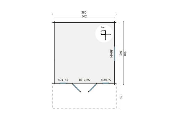 Blokhut Soren plattegrond
