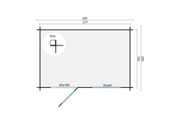 Blokhut Sten plattegrond