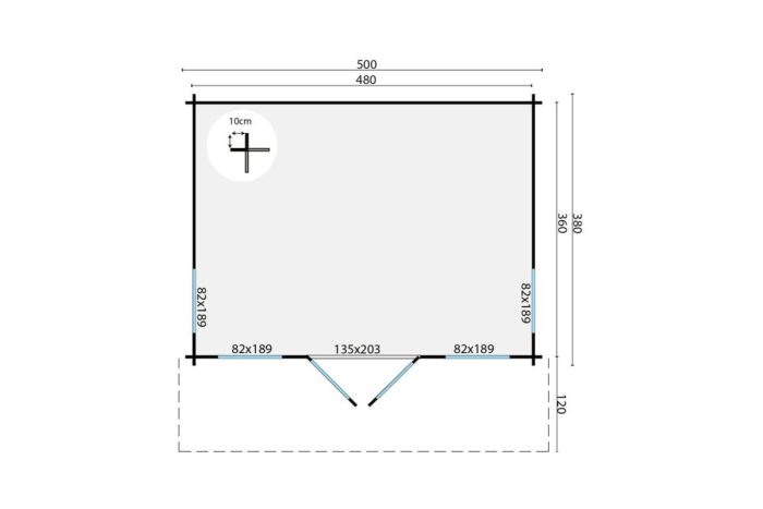 Blokhut Yorick plattegrond