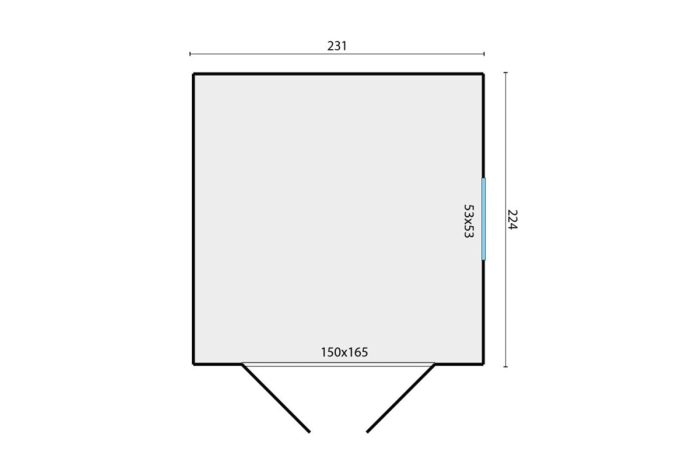 Tuinhuisje Hugo plattegrond