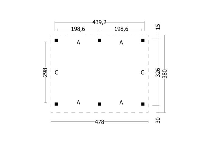Overkapping Plat dak Oslo L Type 1 plattegrond