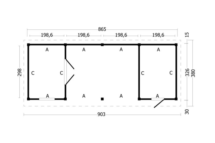 Overkapping Plat dak Oslo L Type 12 plattegrond