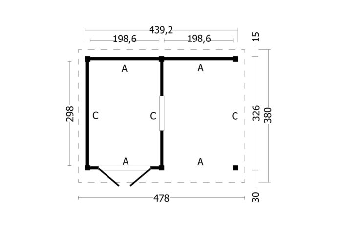 Overkapping Plat dak Oslo L Type 4 plattegrond