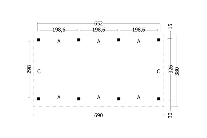 Overkapping Plat dak Oslo L Type 5 plattegrond