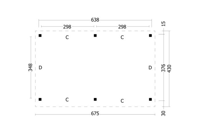 Overkapping Plat dak Oslo Xl Type 1 plattegrond