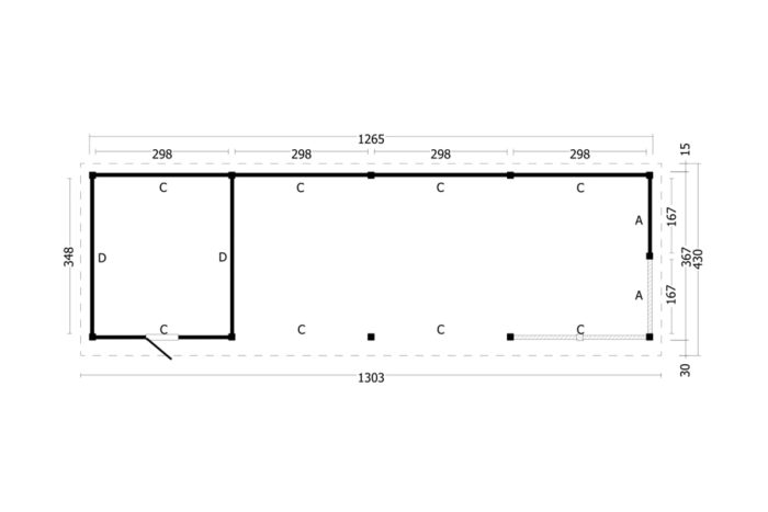 Overkapping Plat dak Oslo Xl Type 10 plattegrond