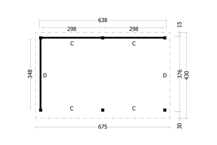 Overkapping Plat dak Oslo Xl Type 2 plattegrond