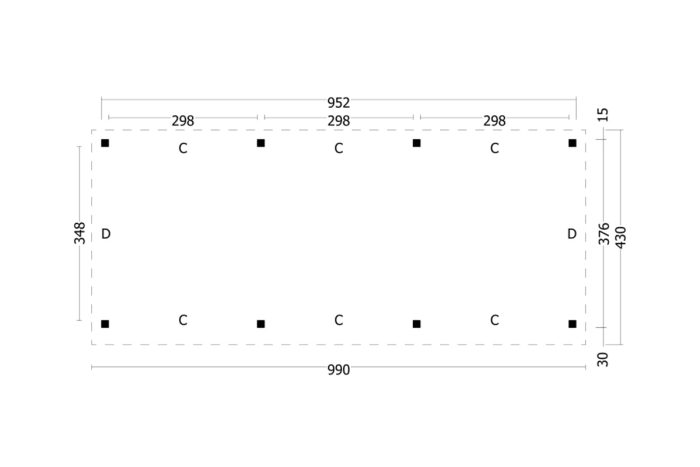 Overkapping Plat dak Oslo Xl Type 5 plattegrond