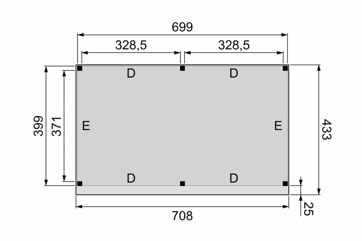 Overkapping Plat dak Premium Maatvoering 700 x 400 cm