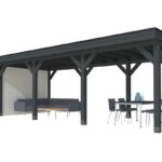 Overkapping Plat dak Premium Vuren G 10 staanders Hillhout