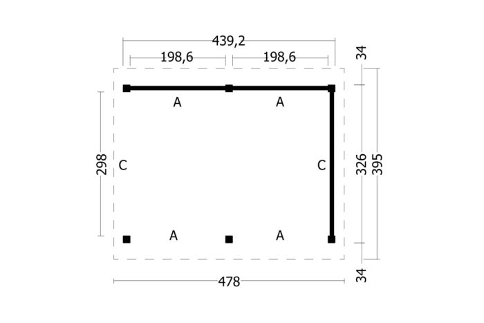 Overkapping Zadeldak Hamar L Type 2 plattegrond