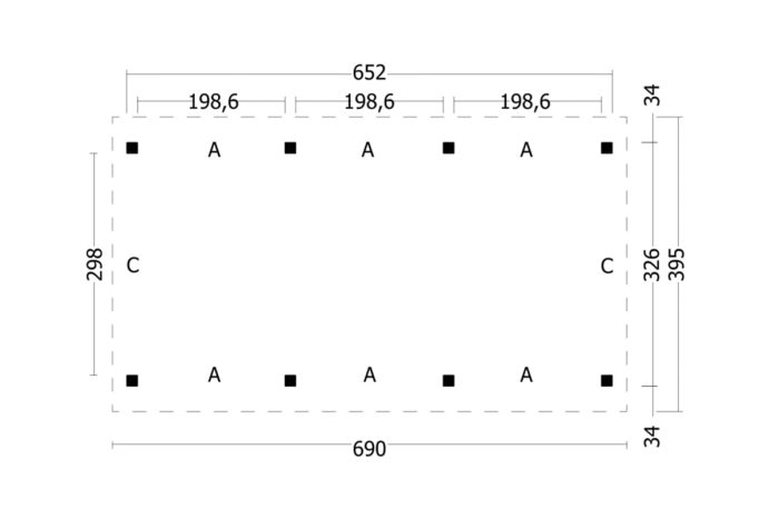 Overkapping Zadeldak Hamar L Type 5 plattegrond