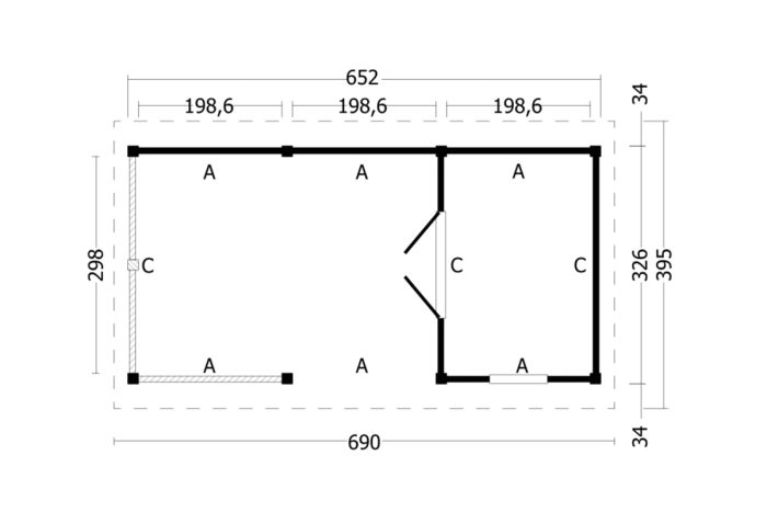 Overkapping Zadeldak Hamar L Type 7 plattegrond