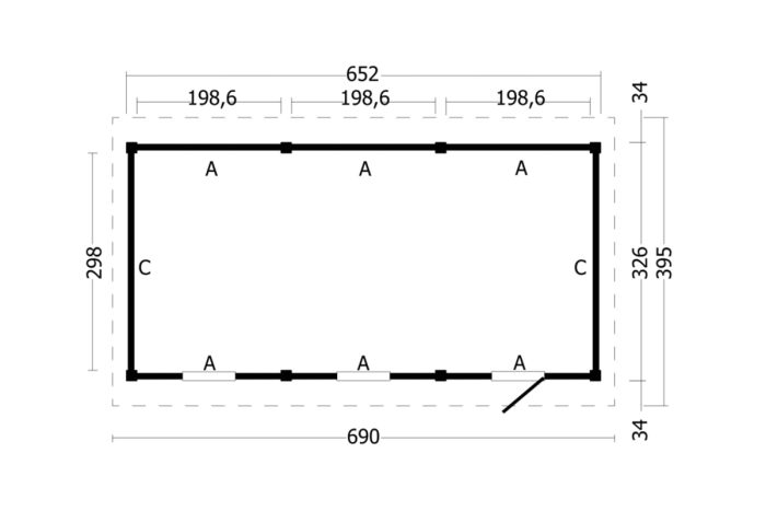Overkapping Zadeldak Hamar L Type 8 plattegrond