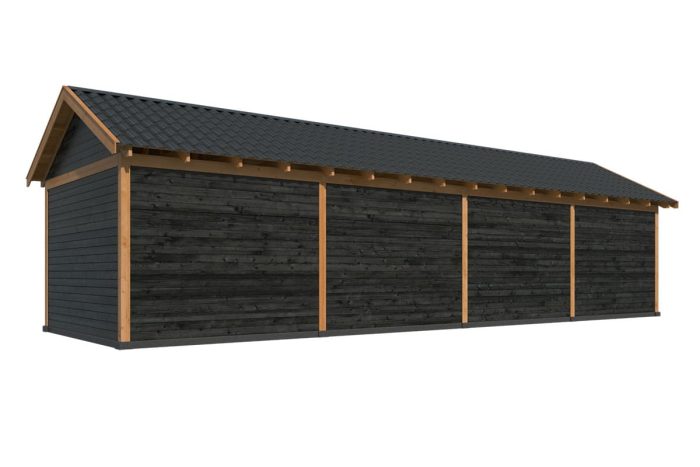 Overkapping Zadeldak Hamar Xl Type 10 Zwart achteraanzicht