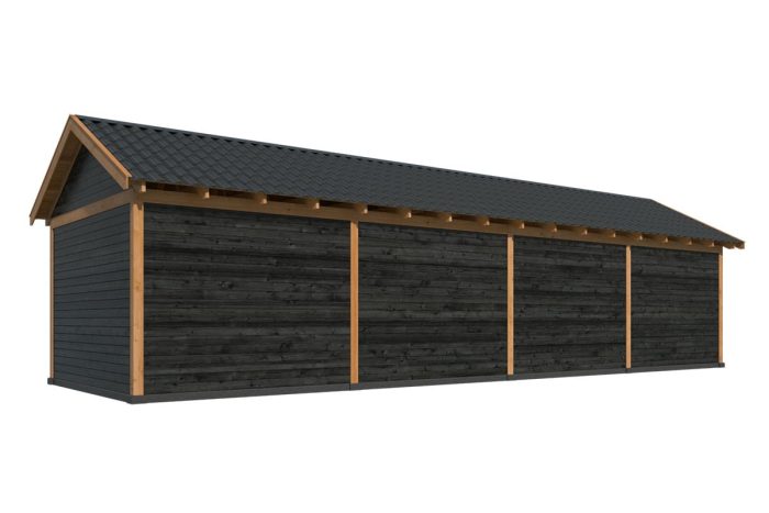 Overkapping Zadeldak Hamar Xl Type 11 Zwart achteraanzicht