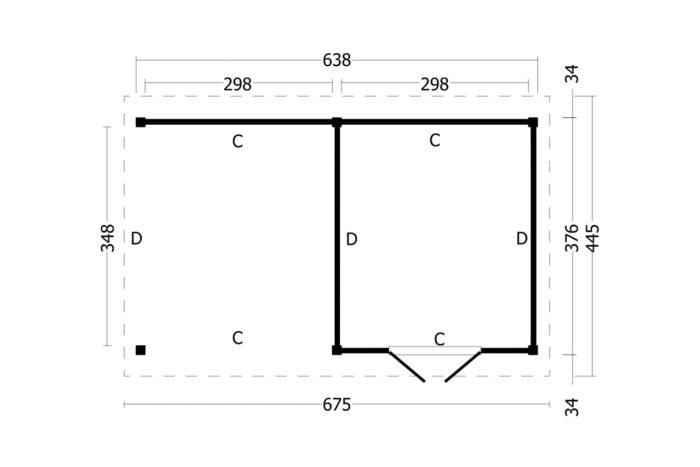 Overkapping Zadeldak Hamar Xl Type 3 plattegrond