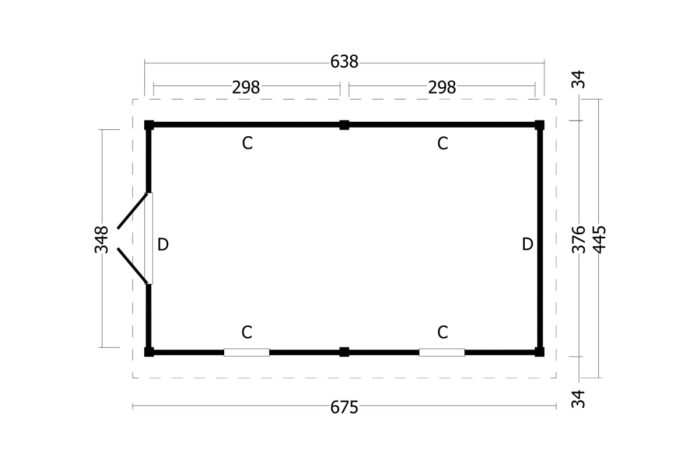 Overkapping Zadeldak Hamar Xl Type 4 plattegrond