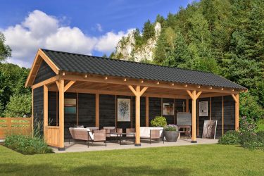 Overkapping Zadeldak Hamar Xl Type 6 zwart