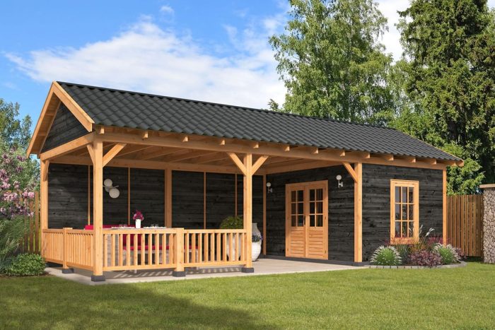 Overkapping Zadeldak Hamar Xl Type 7 zwart