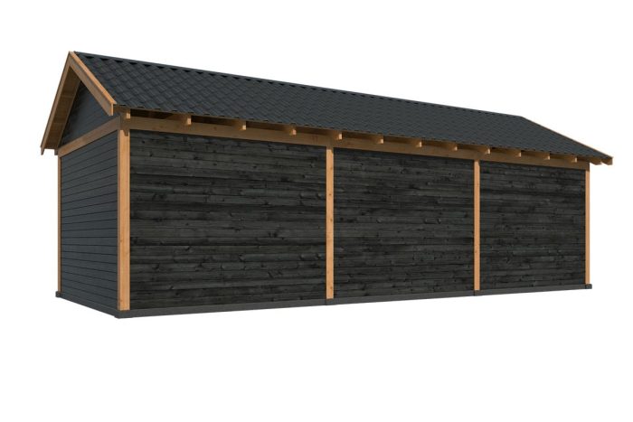 Overkapping Zadeldak Hamar Xl Type 7 Zwart achteraanzicht