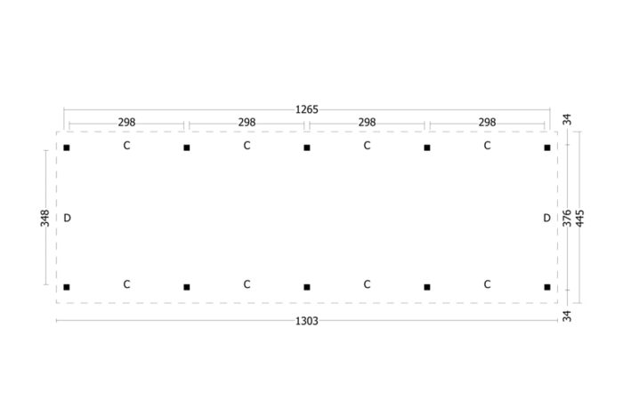 Overkapping Zadeldak Hamar Xl Type 9 plattegrond