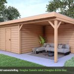 Overkapping Smooth Serie 4 Douglas - 6 staanders - Douglas Zweeds Rabat wanden