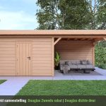 Overkapping Smooth Serie 4 Douglas - 6 staanders - Douglas Zweeds Rabat wanden