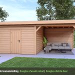 Overkapping Smooth Serie 4 Douglas - 6 staanders - Douglas Zweeds Rabat wanden