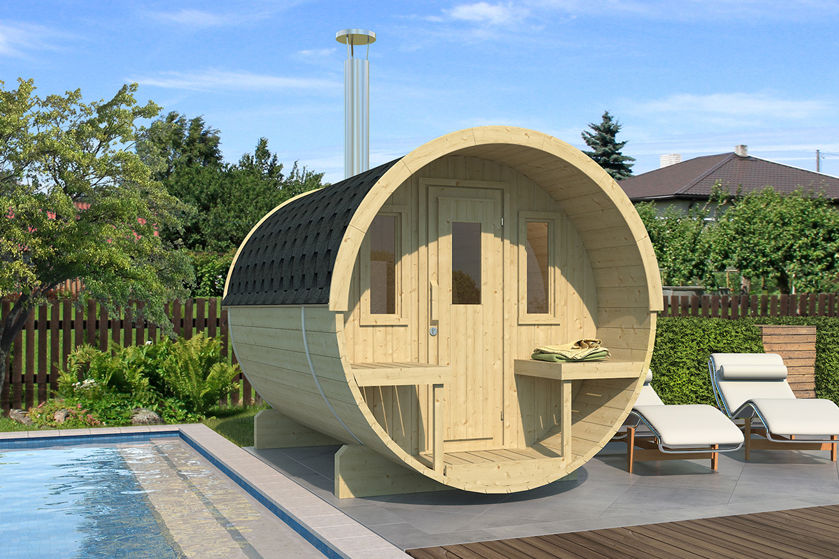Barrelsauna Vuren 205 x 250 cm Interflex