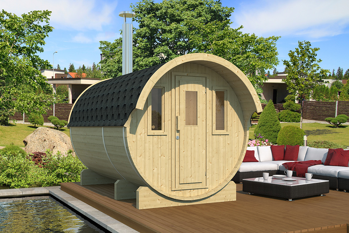 Barrelsauna Vuren 205 x 330 cm Interflex
