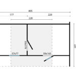 Sauna Oval 405 x 240 cm plattegrond