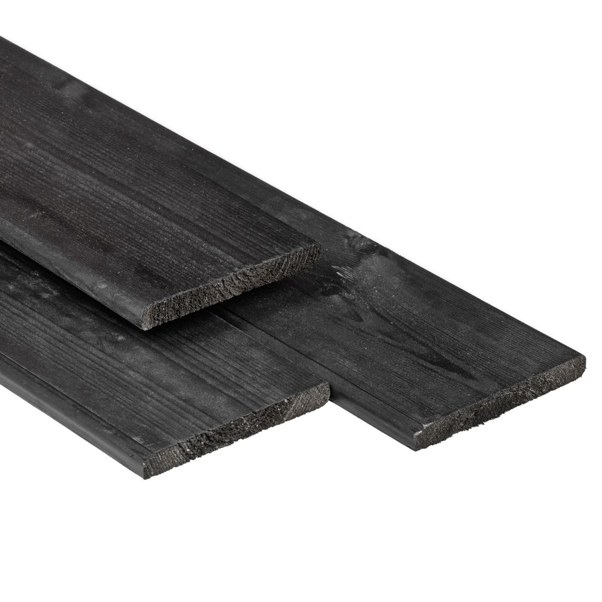 Zwarte Plank 1,6 x 14 cm gespoten