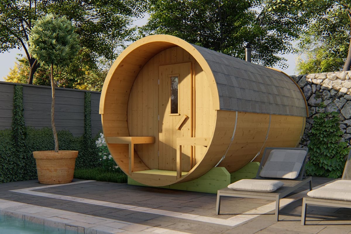 Saunabarrel Thermowood 215 x 350 cm