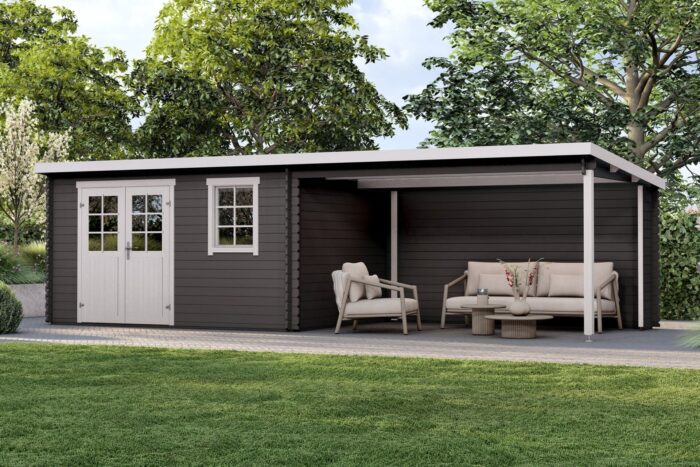 Tuinhuis Aros zwartgrijs