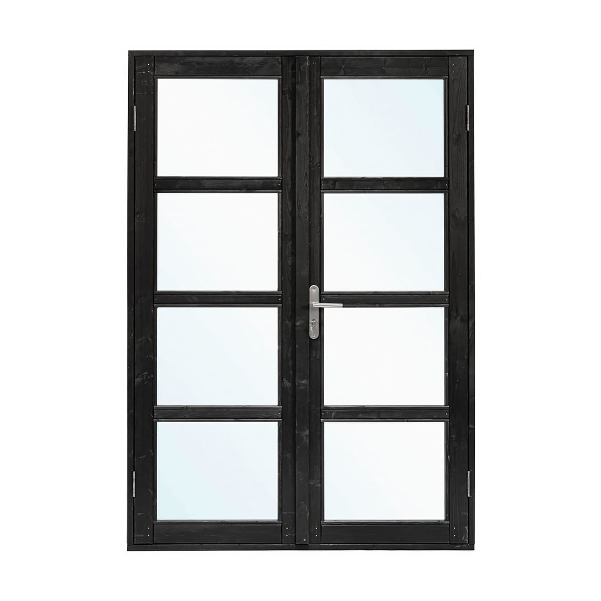 Zwarte dubbele deur met glas